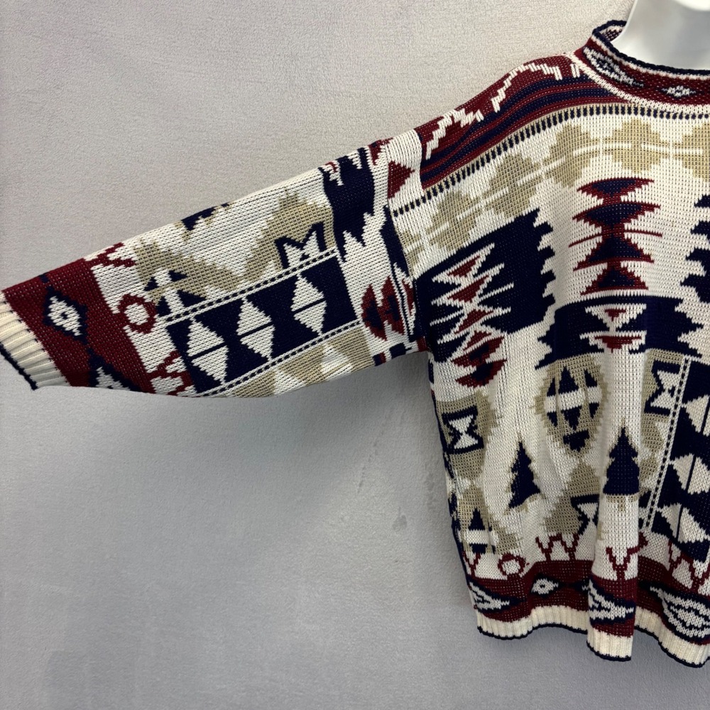 Vintage 90s Jessica Roberts Oversized Southwestern Sweater Women Large Geometric - Picture 12 of 12